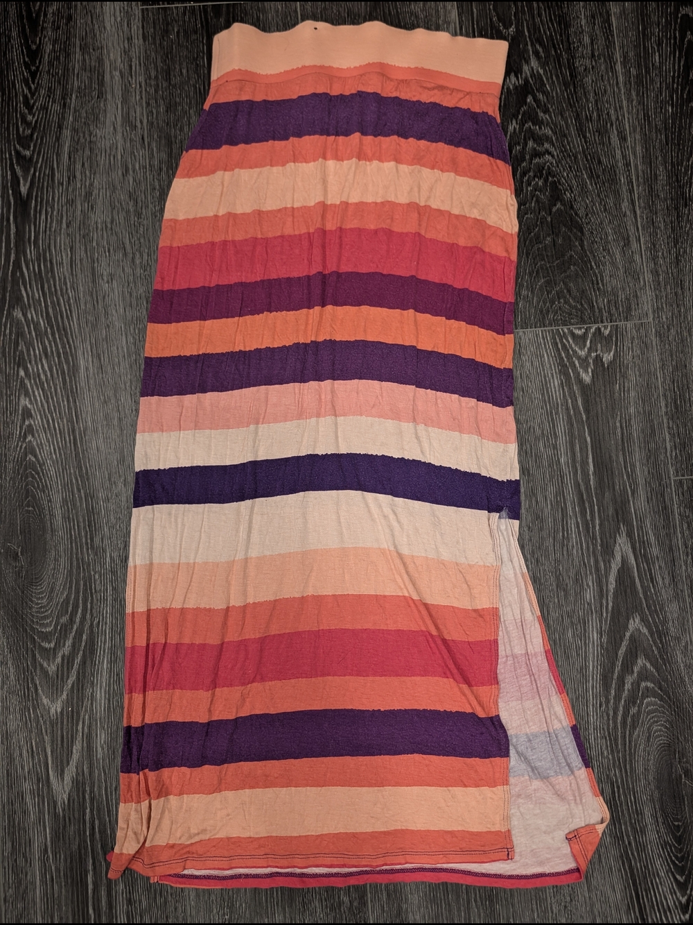 a.n.a Pink, Coral & Purple Striped Maxi Skirt